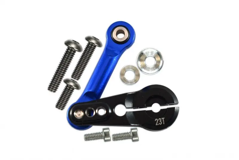 Aluminum Tie Rod + 23T Servo Horn For Arrma 1:8 Kraton / Talion / Typhon / Outcast / Notorious / Kraton V5 / Notorious V5 / 1:7 Infraction / Limitless / Mojave - 9Pc Set Black 1