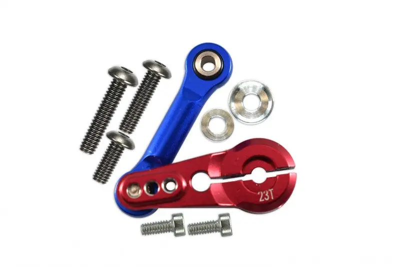 Aluminum Tie Rod + 23T Servo Horn For Arrma 1:8 Kraton / Talion / Typhon / Outcast / Notorious / Kraton V5 / Notorious V5 / 1:7 Infraction / Limitless / Mojave - 9Pc Set Red 1