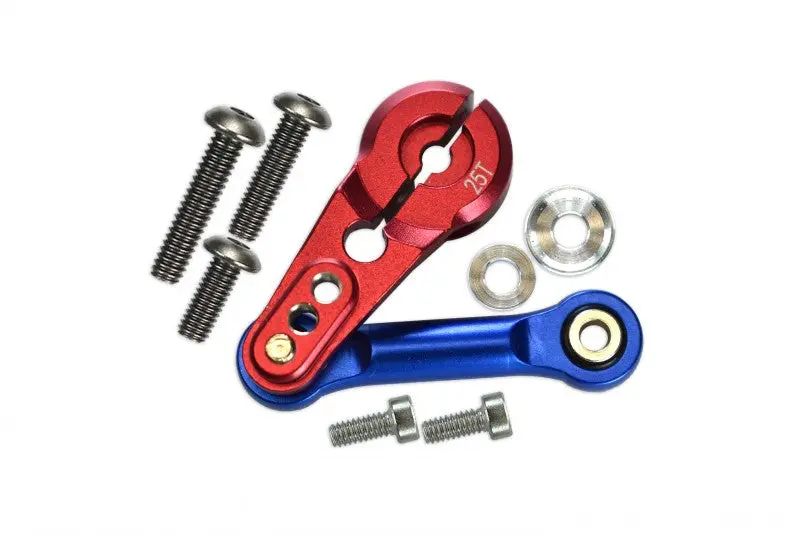 Aluminum Tie Rod + 25T Servo Horn For Arrma 1:8 Kraton / Talion / Typhon / Outcast / Notorious / Kraton V5 / Notorious V5 / 1:7 Infraction / Limitless / Mojave - 9Pc Set Red 1