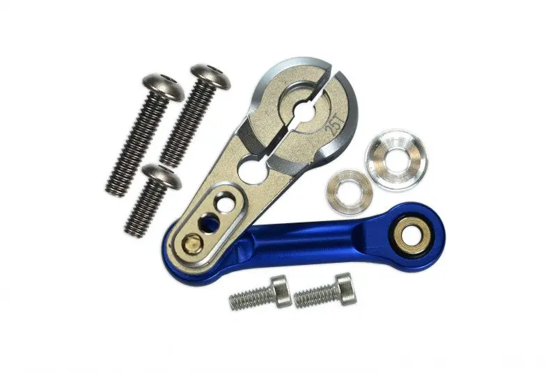 Aluminum Tie Rod + 25T Servo Horn For Arrma 1:8 Kraton / Talion / Typhon / Outcast / Notorious / Kraton V5 / Notorious V5 / 1:7 Infraction / Limitless / Mojave - 9Pc Set Silver 1