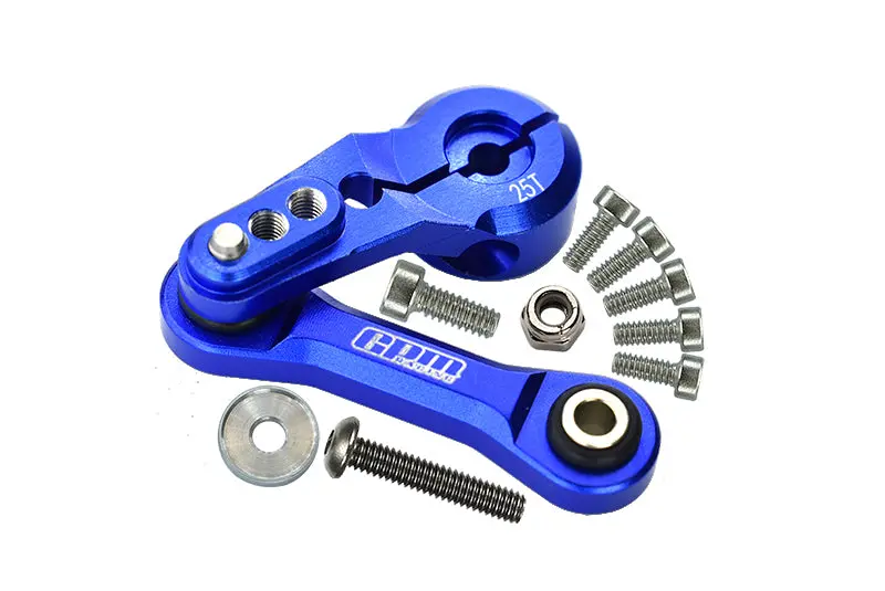 Aluminum Tie Rod + 25T Servo Horn For Arrma 1:8 Kraton / Typhon / Talion / Outcast / Notorious / Kraton V5 / Notorious V5 / 1:7 Limitless / Infraction / Mojave / Fireteam - 11Pc Set Blue 1