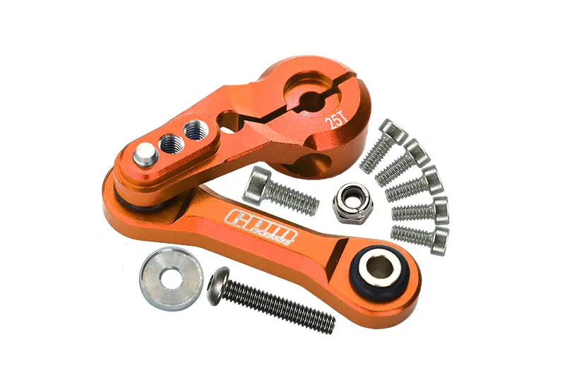 Aluminum Tie Rod + 25T Servo Horn For Arrma 1:8 Kraton / Typhon / Talion / Outcast / Notorious / Kraton V5 / Notorious V5 / 1:7 Limitless / Infraction / Mojave / Fireteam - 11Pc Set Orange 1