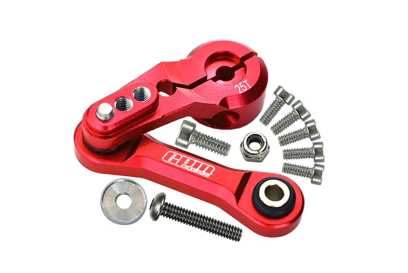 Aluminum Tie Rod + 25T Servo Horn For Arrma 1:8 Kraton / Typhon / Talion / Outcast / Notorious / Kraton V5 / Notorious V5 / 1:7 Limitless / Infraction / Mojave / Fireteam - 11Pc Set Red 1
