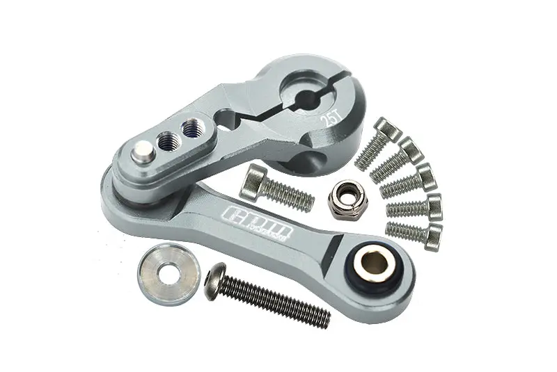 Aluminum Tie Rod + 25T Servo Horn For Arrma 1:8 Kraton / Typhon / Talion / Outcast / Notorious / Kraton V5 / Notorious V5 / 1:7 Limitless / Infraction / Mojave / Fireteam - 11Pc Set Silver 1