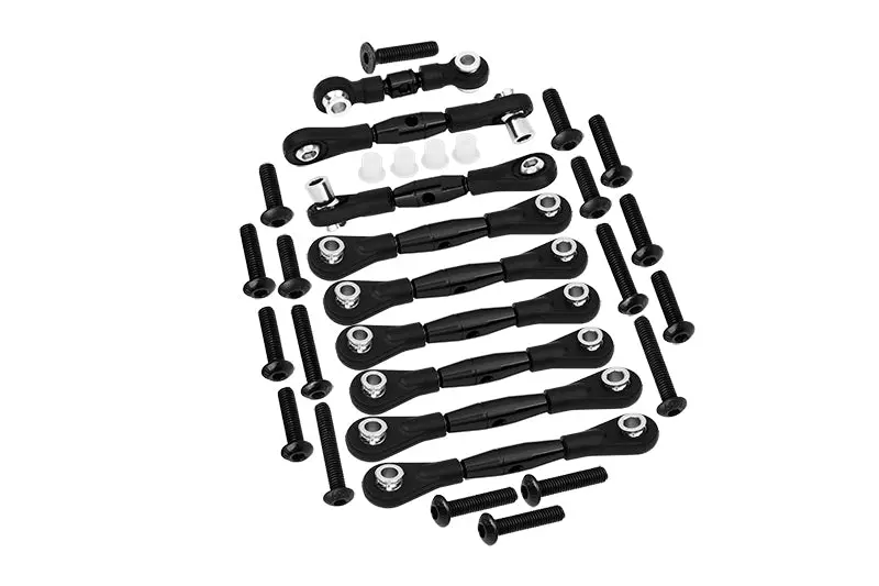 Aluminum Tie Rods For 1/10 Traxxas Ford Gt 4-Tec 2.0 83056-4 / 4-Tec 3.0 93054-4 - 9Pc Set Black 1
