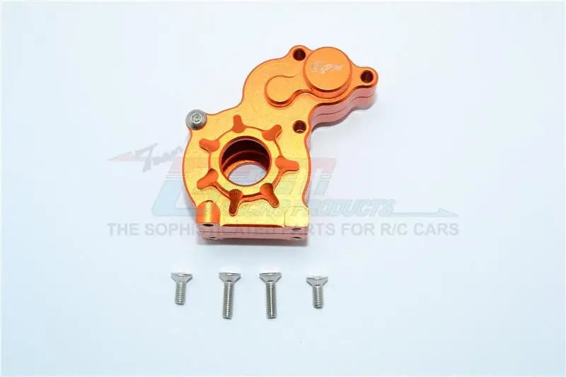 Aluminum Transmission Spur Gear Case For Axial Scx10 (Ax90022) / Scx10 Ii (Ax90047) / Smt10 (Ax90055/Ax90057) - 1 Set Orange 1