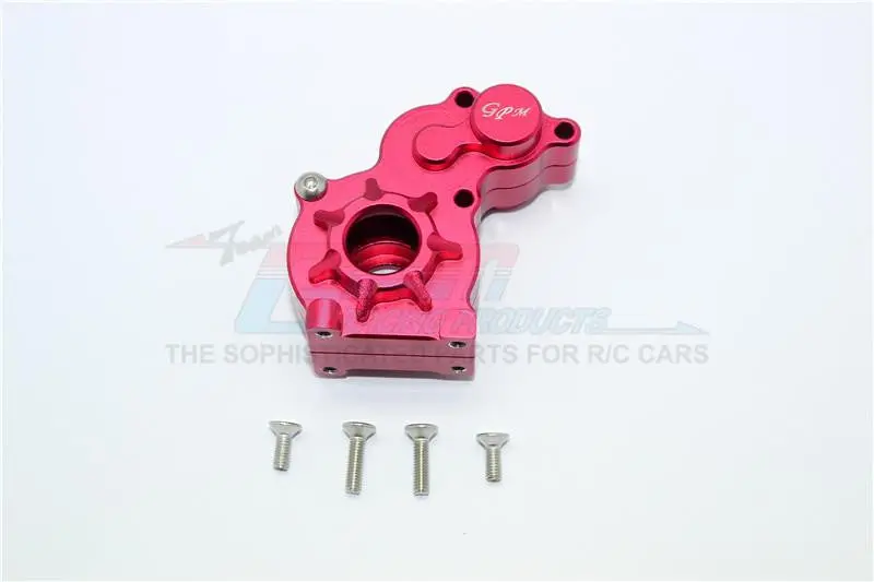 Aluminum Transmission Spur Gear Case For Axial Scx10 (Ax90022) / Scx10 Ii (Ax90047) / Smt10 (Ax90055/Ax90057) - 1 Set Red 1