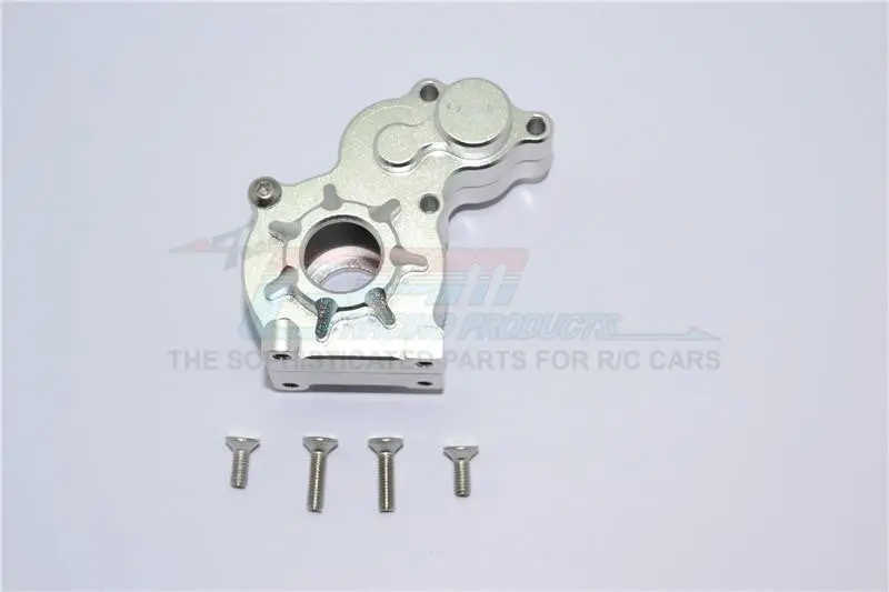 Aluminum Transmission Spur Gear Case For Axial Scx10 (Ax90022) / Scx10 Ii (Ax90047) / Smt10 (Ax90055/Ax90057) - 1 Set Silver 1