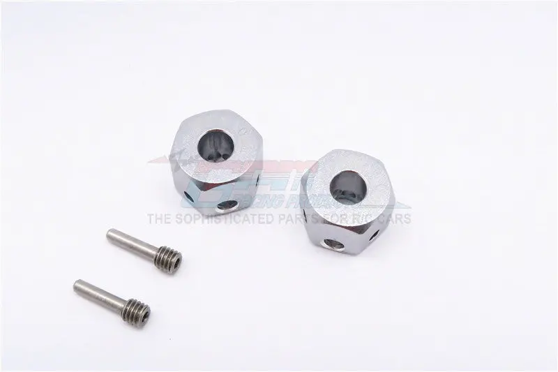Aluminum Universal Hex Adapter 12Mmx10mm - 2Pcs Set Gray Silver 1