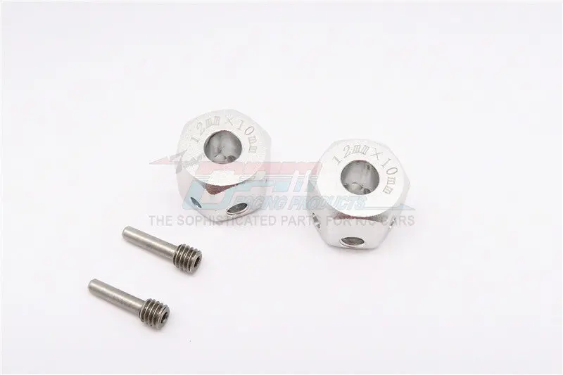 Aluminum Universal Hex Adapter 12Mmx10mm - 2Pcs Set Silver 1