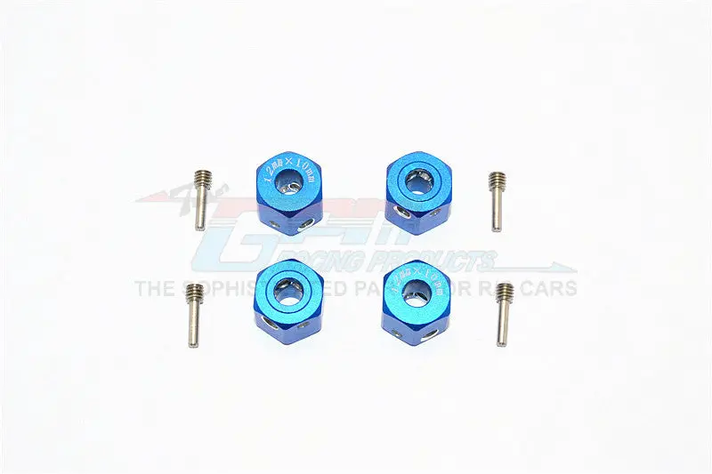 Aluminum Universal Hex Adapter 12Mmx10mm - 4Pcs Set Blue 1