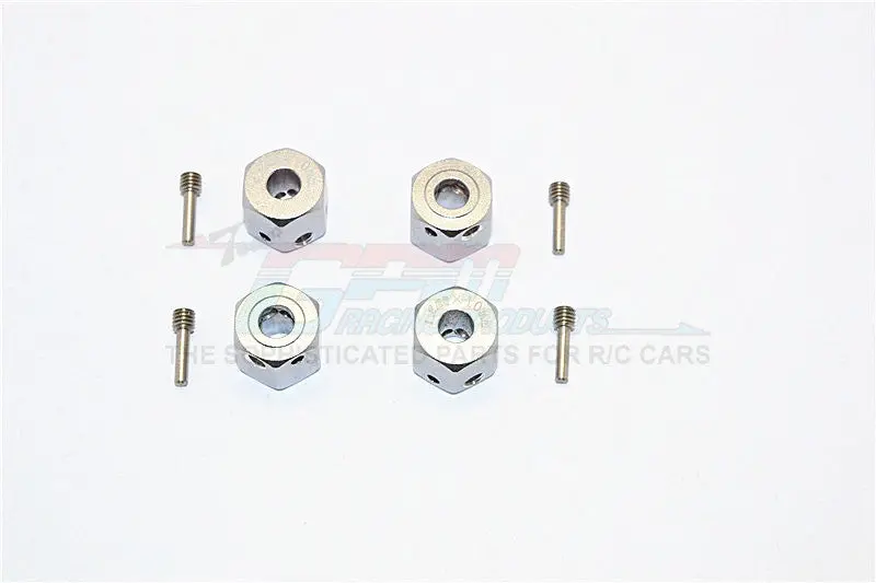 Aluminum Universal Hex Adapter 12Mmx10mm - 4Pcs Set Gray Silver 1