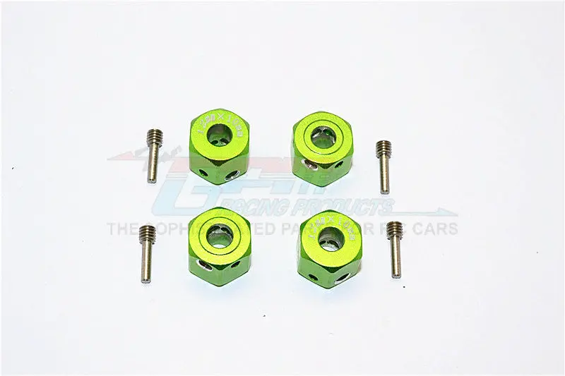 Aluminum Universal Hex Adapter 12Mmx10mm - 4Pcs Set Green 1