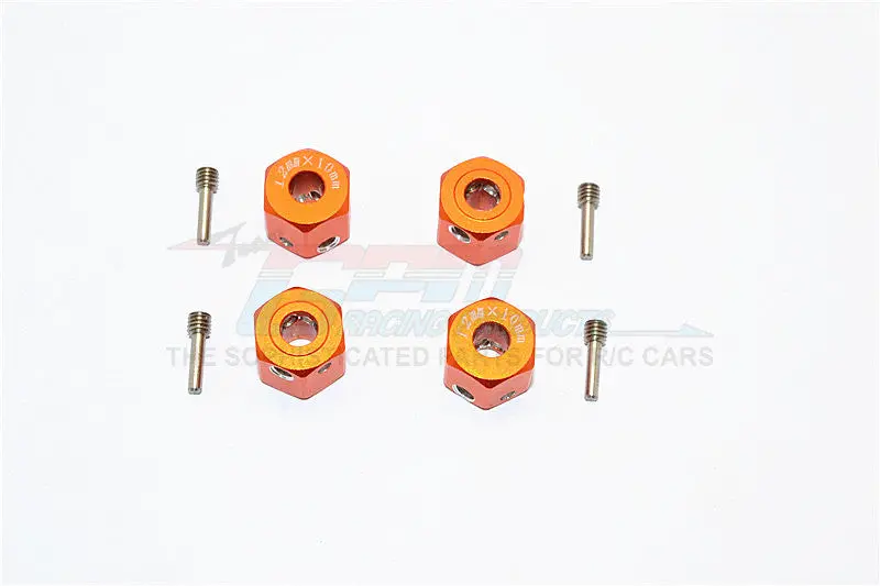 Aluminum Universal Hex Adapter 12Mmx10mm - 4Pcs Set Orange 1
