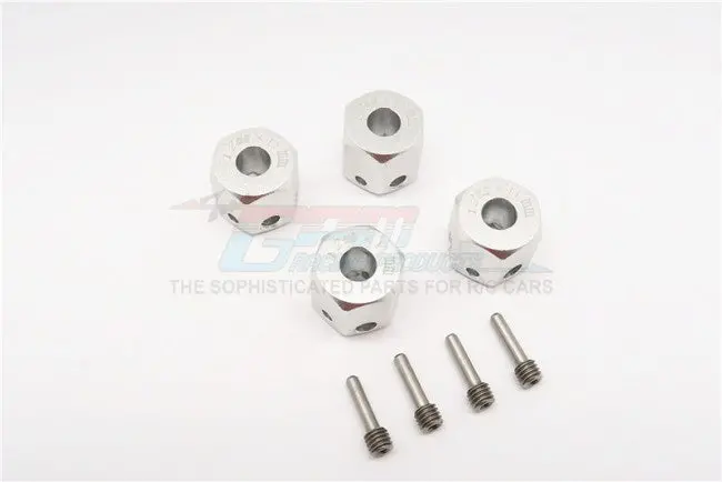 Aluminum Universal Hex Adapter 12Mmx11mm - 4Pcs Set Silver 1