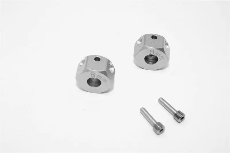 Aluminum Universal Hex Adapter 12Mmx8mm - 2Pcs Set Gray Silver 1