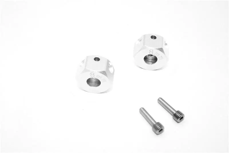 Aluminum Universal Hex Adapter 12Mmx8mm - 2Pcs Set Silver 1