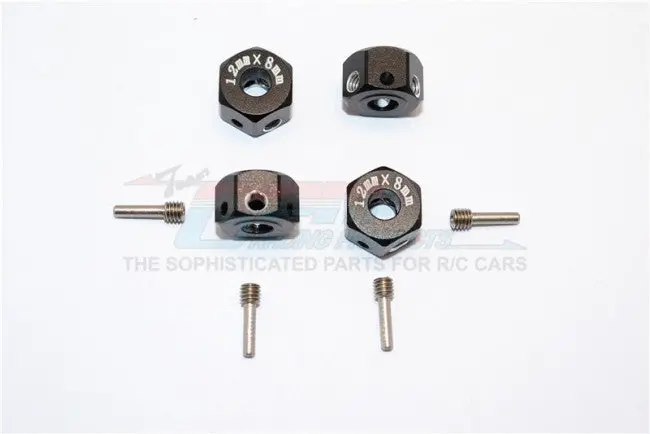 Aluminum Universal Hex Adapter 12Mmx8mm - 4Pcs Set Black 1