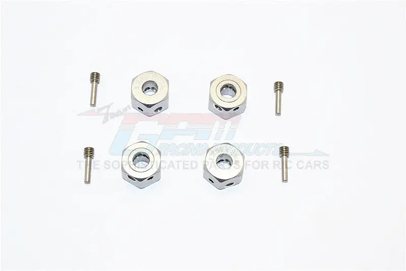 Aluminum Universal Hex Adapter 12Mmx8mm - 4Pcs Set Gray Silver 1