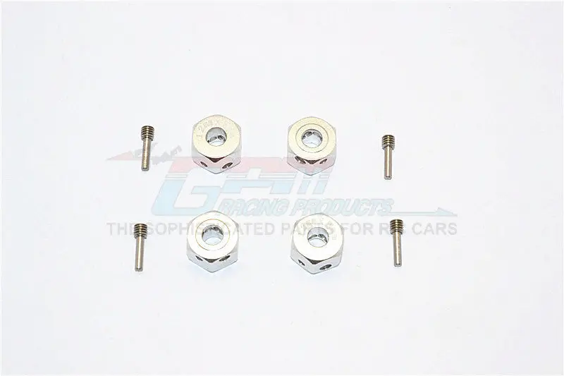 Aluminum Universal Hex Adapter 12Mmx8mm - 4Pcs Set Silver 1