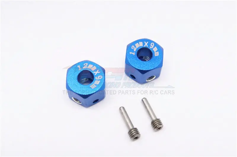 Aluminum Universal Hex Adapter 12Mmx9mm - 2Pcs Set Blue 1