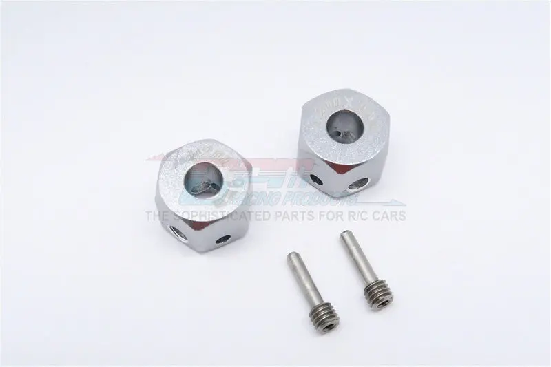Aluminum Universal Hex Adapter 12Mmx9mm - 2Pcs Set Gray Silver 1