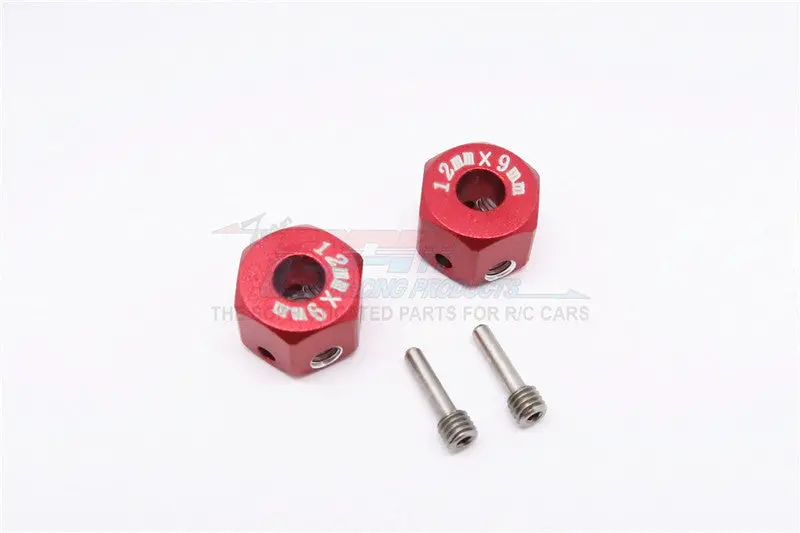 Aluminum Universal Hex Adapter 12Mmx9mm - 2Pcs Set Red 1