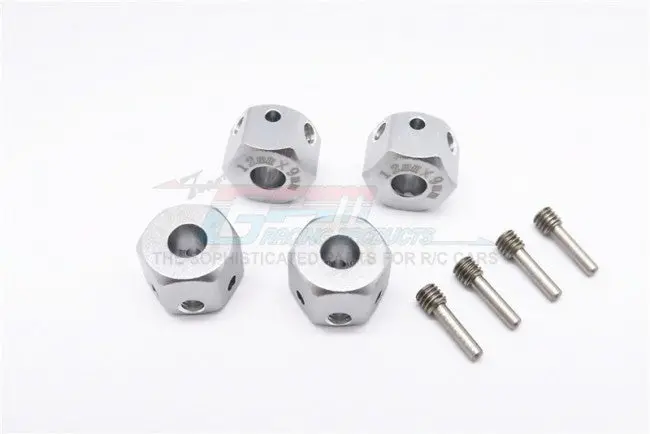 Aluminum Universal Hex Adapter 12Mmx9mm - 4Pcs Set Gray Silver 1