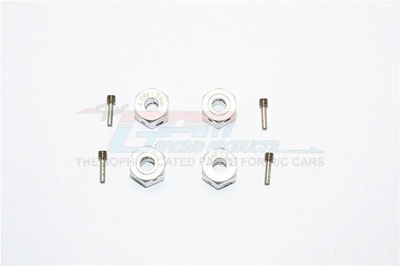 Aluminum Universal Hex Adapter 12Mmx9mm - 4Pcs Set Silver 1