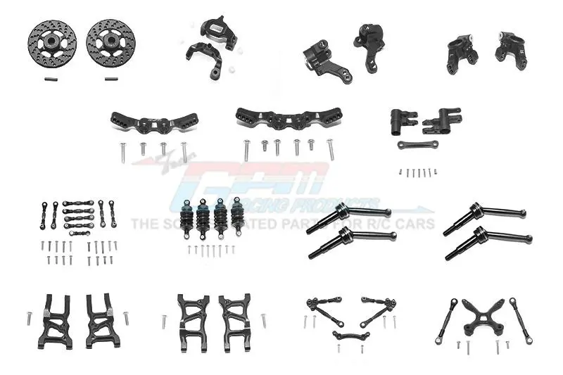 Aluminum Upgrade Combo Pack For 1/10 Traxxas Ford Gt 4-Tec 2.0 83056-4 / 4-Tec 3.0 93054-4 - 119Pc Set Black 1