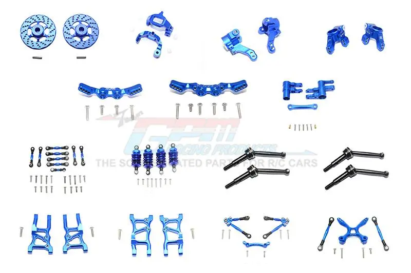Aluminum Upgrade Combo Pack For 1/10 Traxxas Ford Gt 4-Tec 2.0 83056-4 / 4-Tec 3.0 93054-4 - 119Pc Set Blue 1