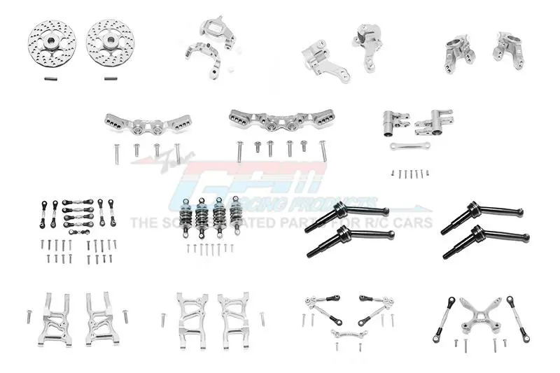 Aluminum Upgrade Combo Pack For 1/10 Traxxas Ford Gt 4-Tec 2.0 83056-4 / 4-Tec 3.0 93054-4 - 119Pc Set Silver 1