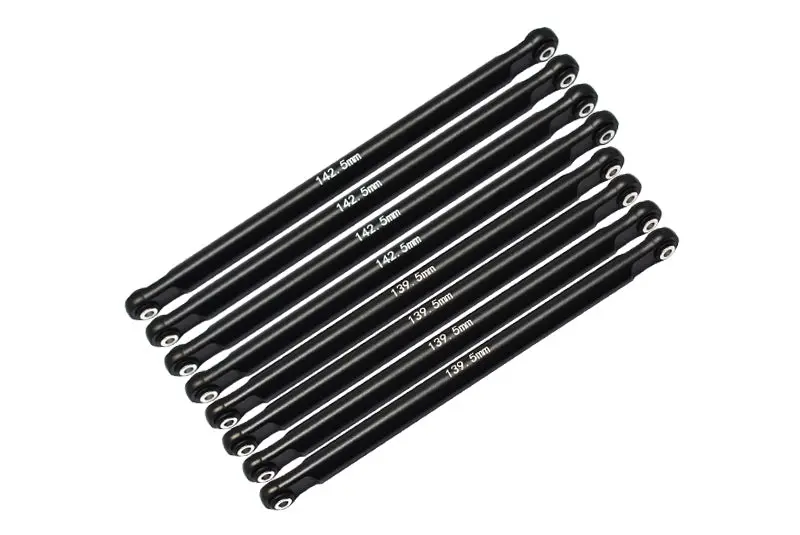 Aluminum Upgrade Combo Set A (Front + Rear Upper & Lower Chassis Links) For Losi 1:8 Lmt 4Wd Solid Axle Monster Truck Los04022 / Lmt Grave Digger / Son-Uva Digger Los04021 Upgrades - Black 1