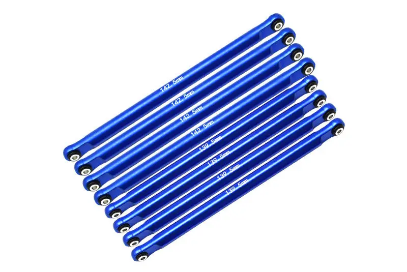 Aluminum Upgrade Combo Set A (Front + Rear Upper & Lower Chassis Links) For Losi 1:8 Lmt 4Wd Solid Axle Monster Truck Los04022 / Lmt Grave Digger / Son-Uva Digger Los04021 Upgrades - Blue 1