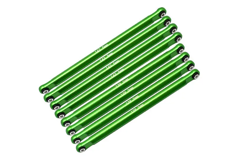 Aluminum Upgrade Combo Set A (Front + Rear Upper & Lower Chassis Links) For Losi 1:8 Lmt 4Wd Solid Axle Monster Truck Los04022 / Lmt Grave Digger / Son-Uva Digger Los04021 Upgrades - Green 1