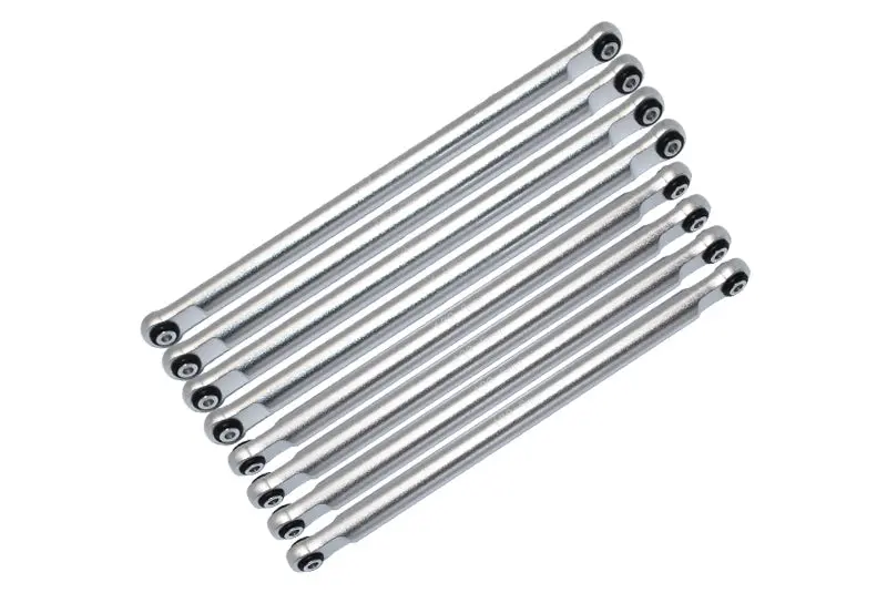 Aluminum Upgrade Combo Set A (Front + Rear Upper & Lower Chassis Links) For Losi 1:8 Lmt 4Wd Solid Axle Monster Truck Los04022 / Lmt Grave Digger / Son-Uva Digger Los04021 Upgrades - Silver 1