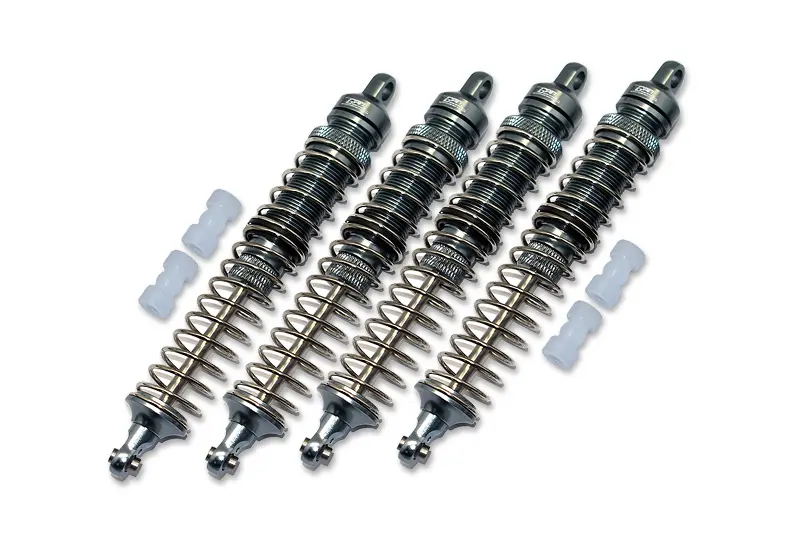 Aluminum Upgrade Combo Set B (F+R Spring Dampers 130Mm) For Losi 1:8 Lmt 4Wd Solid Axle Monster Truck Los04022 / Mega Truck Brushless Los04024 / Grave Digger / Son-Uva Digger Los04021 - Gray Silver 1