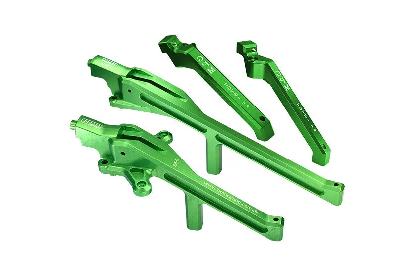 Aluminum Upgrade Combo Set B (Front+Rear Chassis Brace) For Traxxas 1/8 4Wd Sledge Monster Truck 95076-4 - Green 1