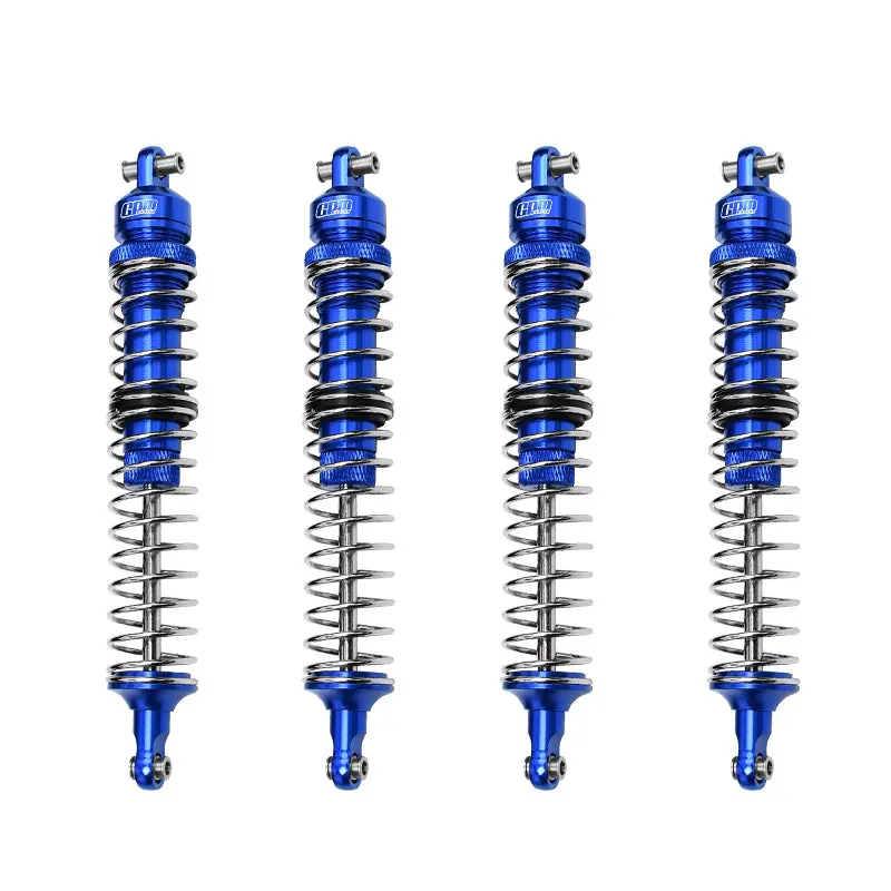 Aluminum Upgrade Combo Set B (Front+Rear Spring Dampers 130Mm) For Losi 1:8 Lmt 4Wd Solid Axle Monster Truck Los04022 / Mega Truck Brushless Los04024 / Lmt Grave Digger / Sonuva Digger Los04021 - Blue 1