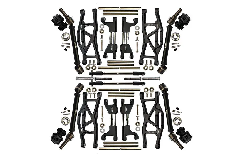 Aluminum Upgrade Combo Set Widening Kit For Traxxas 1:10 4Wd Maxx Monster Truck 89076-4 / 4Wd Maxx With Widemaxx Monster Truck 89086-4 - Black 1