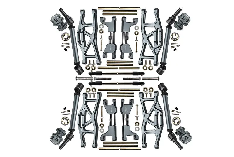 Aluminum Upgrade Combo Set Widening Kit For Traxxas 1:10 4Wd Maxx Monster Truck 89076-4 / 4Wd Maxx With Widemaxx Monster Truck 89086-4 - Gray Silver 1