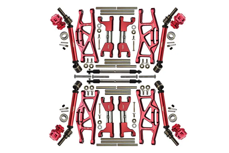 Aluminum Upgrade Combo Set Widening Kit For Traxxas 1:10 4Wd Maxx Monster Truck 89076-4 / 4Wd Maxx With Widemaxx Monster Truck 89086-4 - Red 1