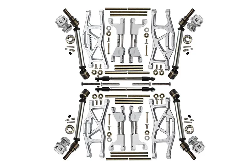 Aluminum Upgrade Combo Set Widening Kit For Traxxas 1:10 4Wd Maxx Monster Truck 89076-4 / 4Wd Maxx With Widemaxx Monster Truck 89086-4 - Silver 1
