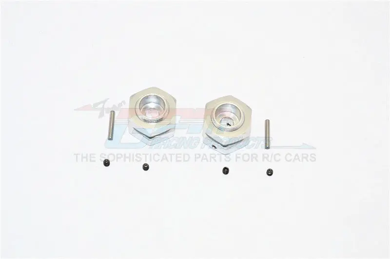 Aluminum Wheel Hex Adapter - 12Mm Convert To 17Mm And 7Mm Offset With 17Mm Lock Nut Anti-Loose Design - 2Pcs Set Silver 1