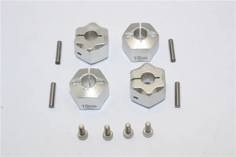 Aluminum Wheel Hex Adapter 12Mmx10mm - 4Pcs Set Silver 1