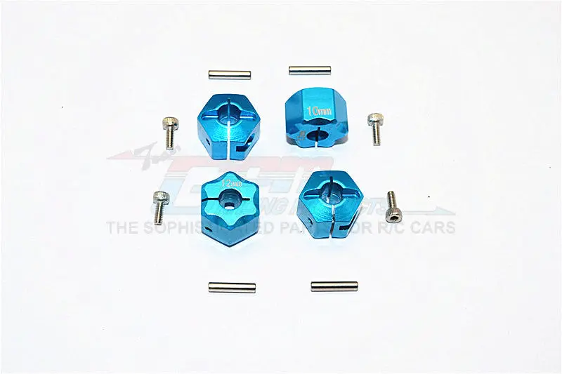 Aluminum Wheel Hex Adapter 12Mmx10mm - 4Pcs Set Sky Blue 1