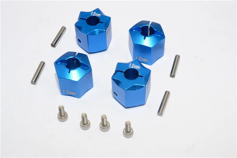 Aluminum Wheel Hex Adapter 12Mmx12mm - 4Pcs Set Blue 1
