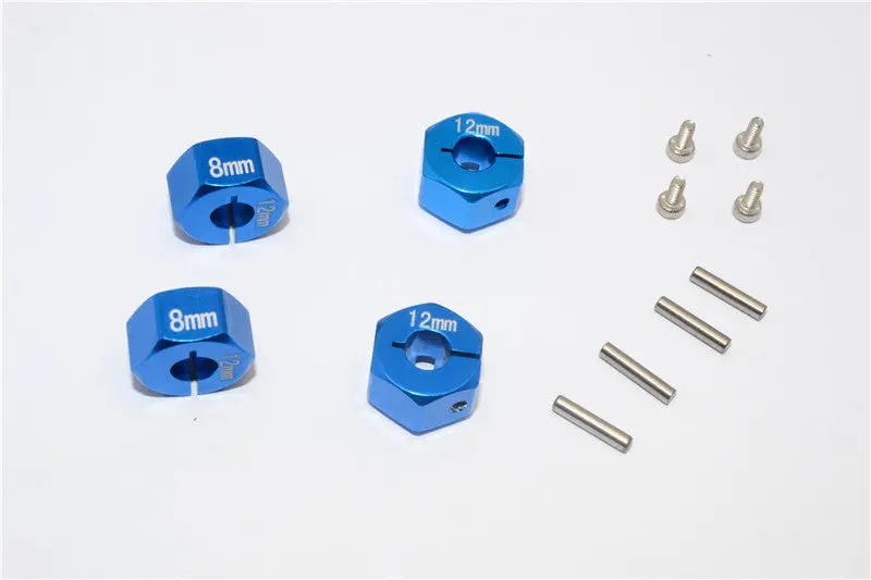 Aluminum Wheel Hex Adapter 12Mmx8mm - 4Pcs Set Blue 1