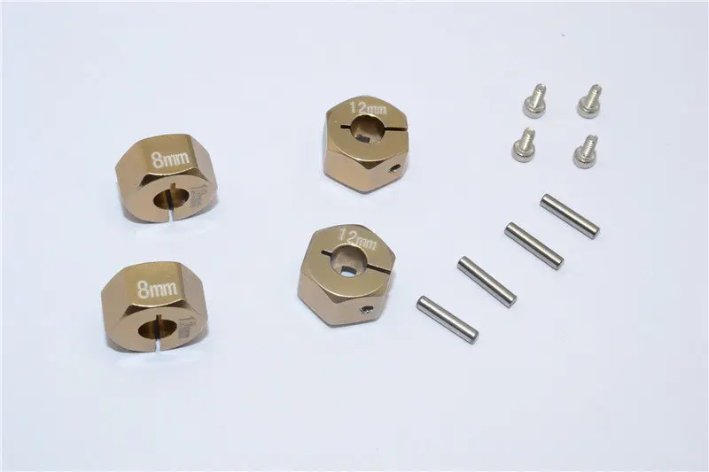 Aluminum Wheel Hex Adapter 12Mmx8mm - 4Pcs Set Titanium 1