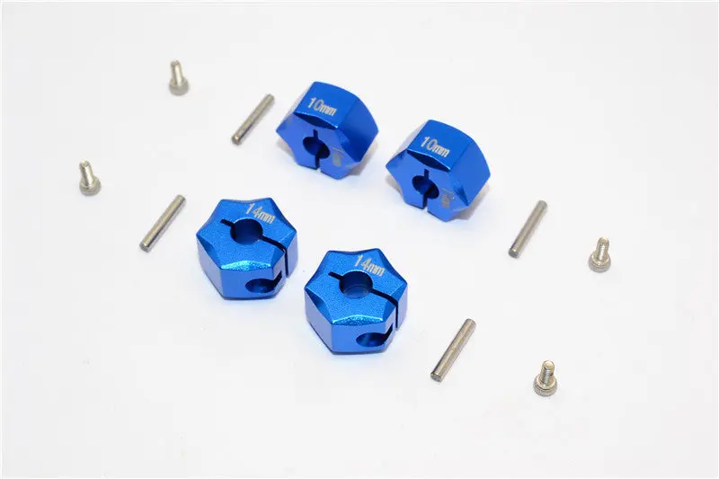 Aluminum Wheel Hex Adapter 14Mmx10mm - 4Pcs Set Blue 1